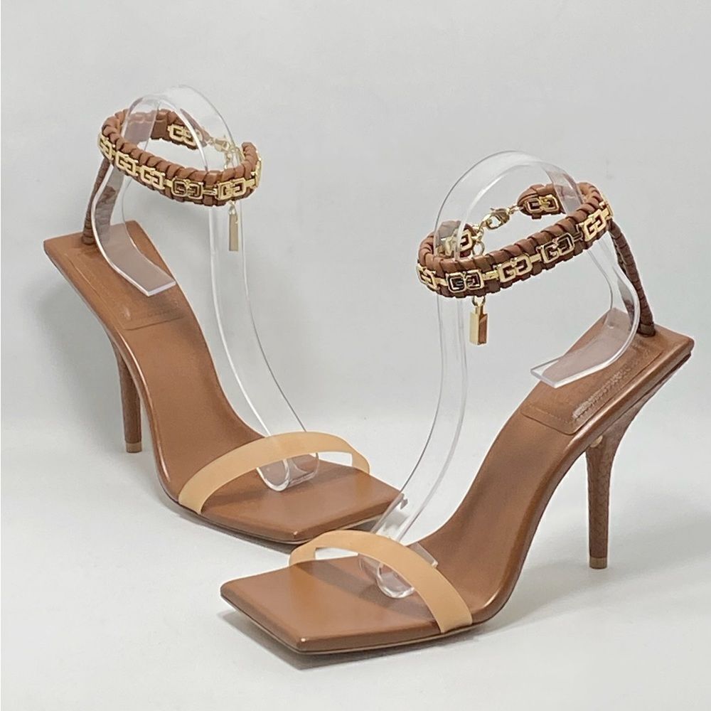 Givenchy 4G Woven Ankle Strap Stiletto Sandals size 38.5